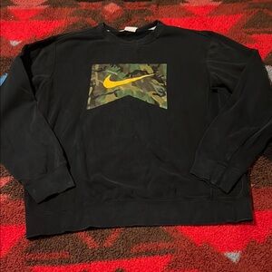 Nike Men's Black Sweat shirt with Camo Logo